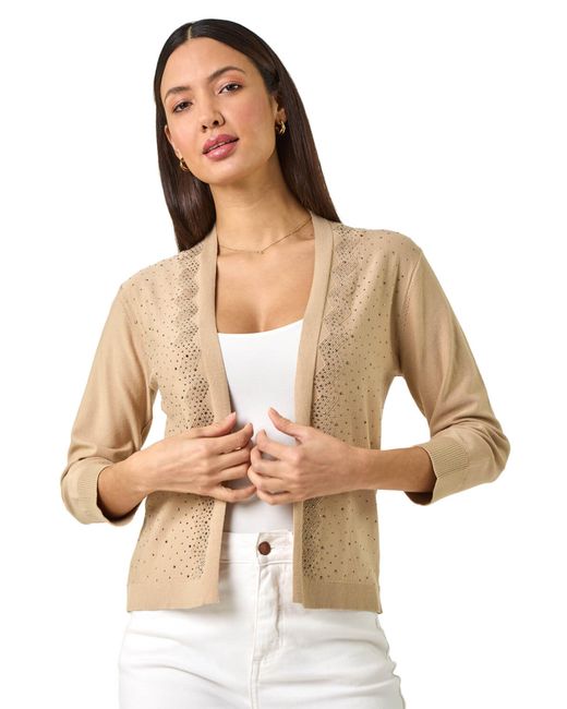 Roman Natural Sparkle Hotfix Knit Shrug