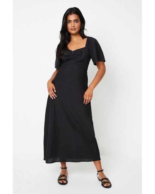 Oasis Flutter Sleeve Midi Dress in Black Lyst UK