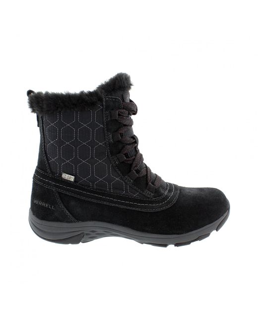 Merrell Black Ryeland Mid Polar Waterproof Boots Leather