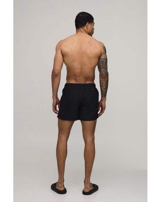 BoohooMAN Panelled Embroidered Short Length Swim for men