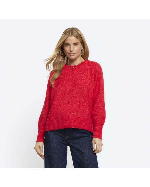 River Island Red Jumper Knitted