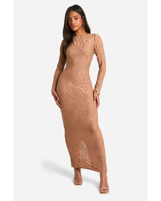 Boohoo White Textured Strap Detail Maxi Dress