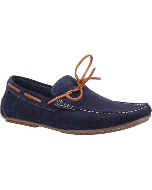 Hush Puppies Blue Reuben Suede Boat Shoes for men