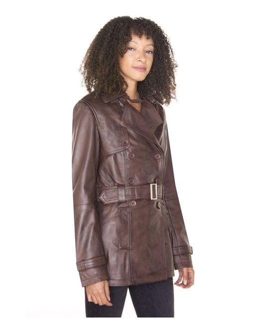 Infinity Leather Purple Nappa Trench Coat-Mosul