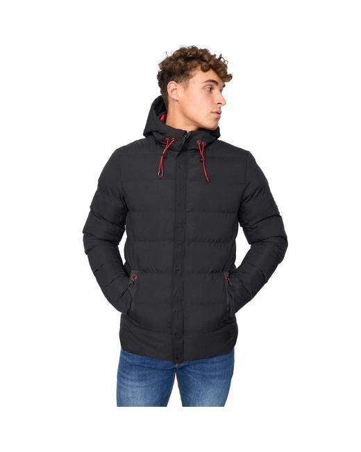 Crosshatch Black Kampleys Embossed Padded Jacket for men