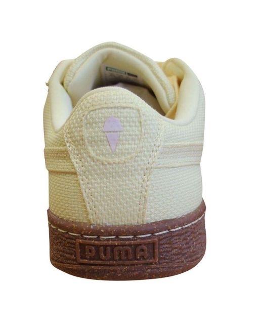 PUMA Black Basket Ripstop Ice Cream Textile Lace Up Trainers 362340 01 for men
