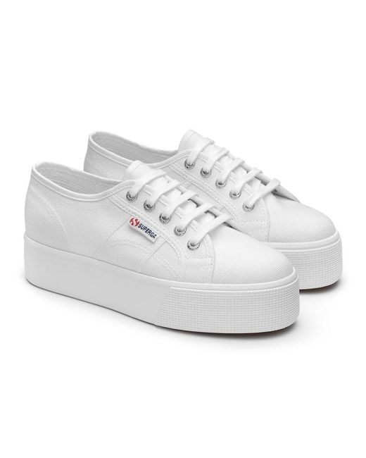 Superga White Ladies 2790 Linea Up Down Trainers