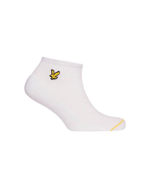 Lyle & Scott White 3 Pack Ankle Socks for men