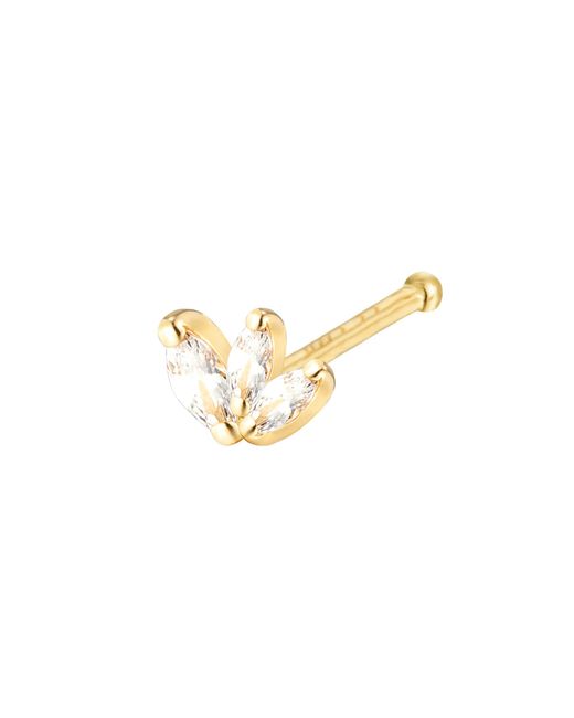 The Jewellery Stockroom Metallic 9Ct Baguette Cz Nose Stud