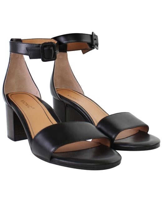 Vionic Black Papaya Rosie Heeled Sandals Leather