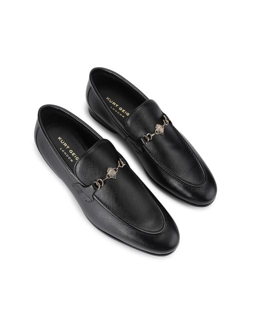 Kurt Geiger Black Leather Alton Loafers for men