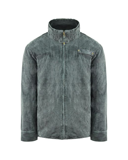 Trespass Gray Long Sleeve Zip Up Southgate Canvas Jacket Majkcad10007 Shark Cotton for men