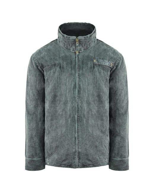 Trespass Gray Long Sleeve Zip Up Southgate Canvas Jacket Majkcad10007 Shark Cotton for men