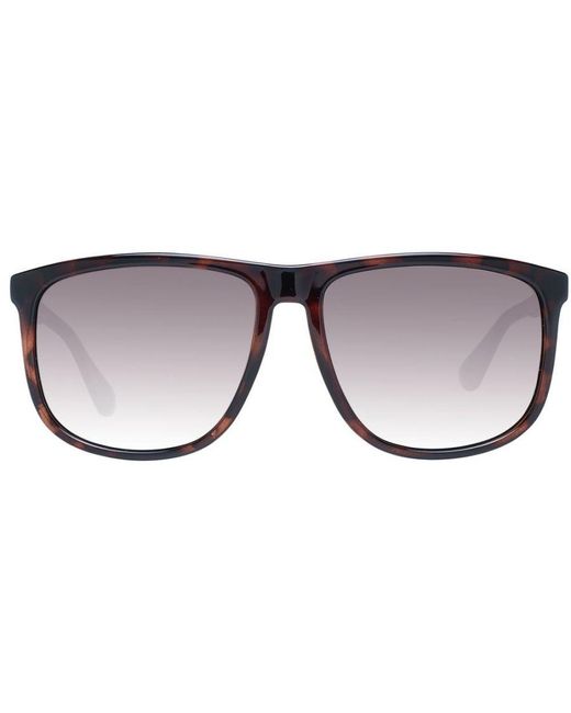 Tommy Hilfiger Brown Rectangle Sunglasses With Gradient Lenses for men