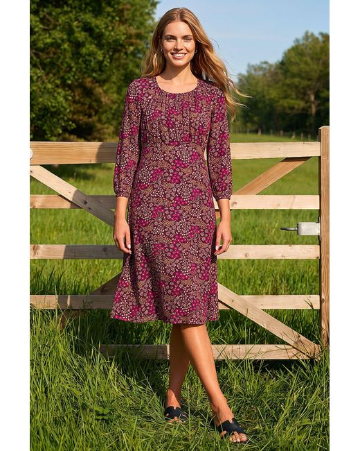 Roman Green Square Neck Ditsy Dress
