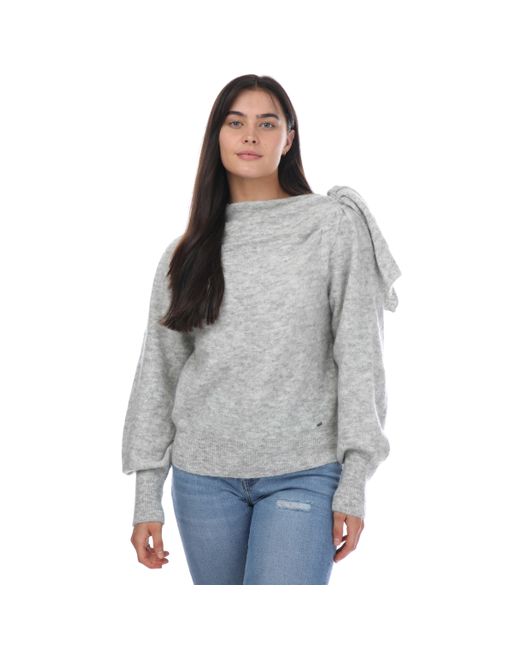 Ted Baker Gray Larbow Bow Embellished Jumper