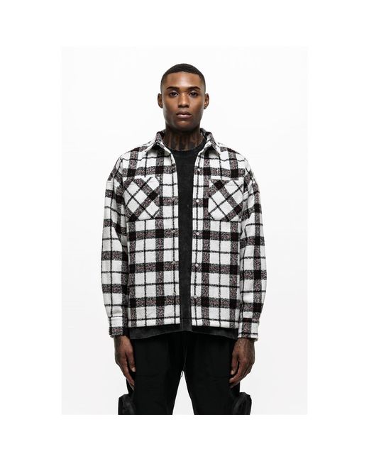 Good For Nothing Black Check Flannel Shirt for men