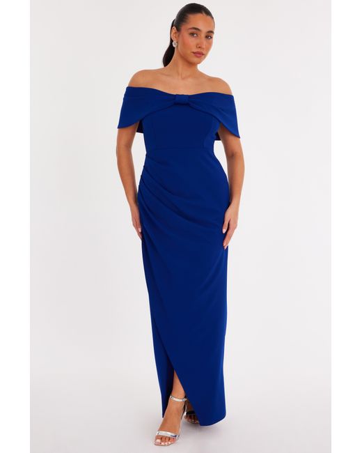 Quiz Blue Royal Bardot Maxi Dress