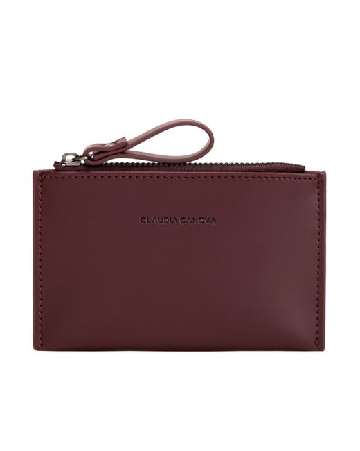 Claudia Canova Purple Carella Zip Top Credit Card Slot Purse