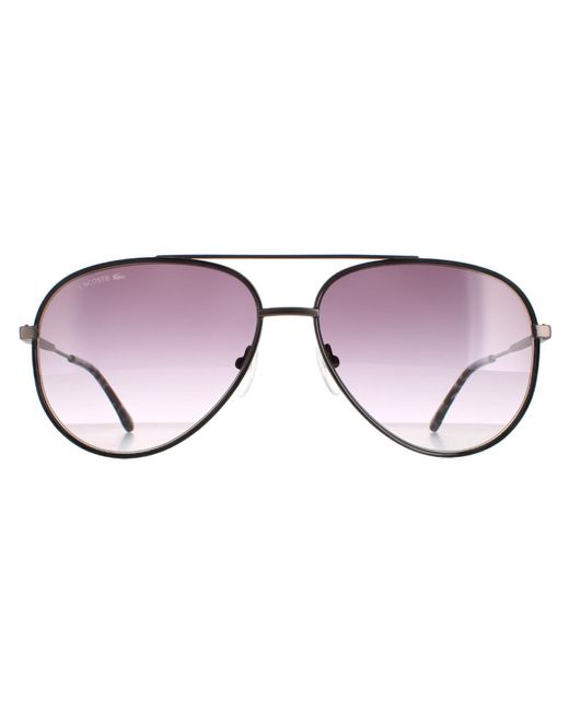 Lacoste Brown Aviator Matte Dark Gradient L247S Metal for men