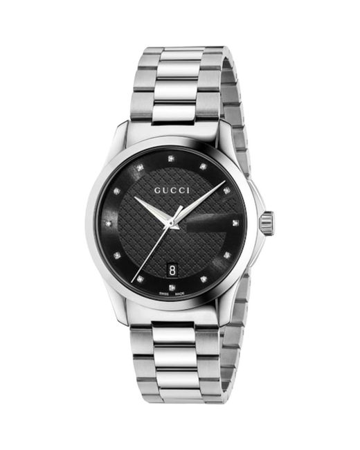 Gucci Metallic G-Timeless Ya126456 Watch With Diamond Dial
