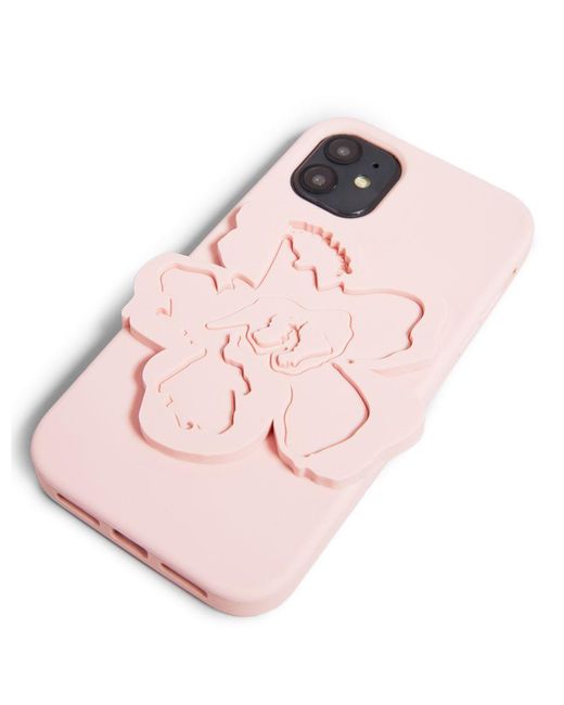 Ted Baker Pink Roesa Magnolia Silicone Iphone 11 Clip Case