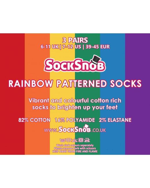 Sock Snob Blue 3 Pairs Ladies Bright Patterned Striped Cotton Socks