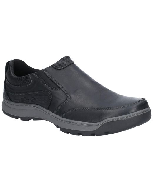 Hush Puppies Black Jasper Nubuck Leather Slip On Shoe for men