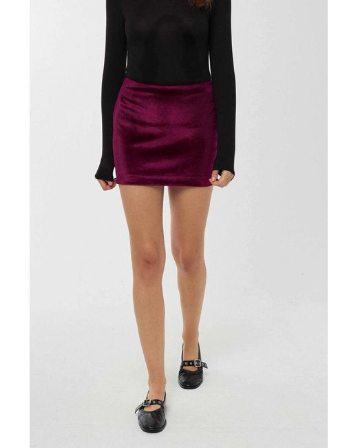 Hiccup Red Velvet Super Mini Skirt
