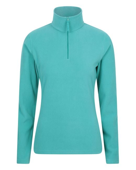 Mountain Warehouse Blue 'Camber' Striped Fleece Top Half Zip Quick Dry Breathable Sweater