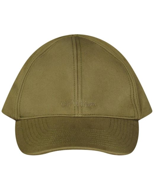 Off-White c/o Virgil Abloh Green Monotone Logo Baseball Cap Cotton for men