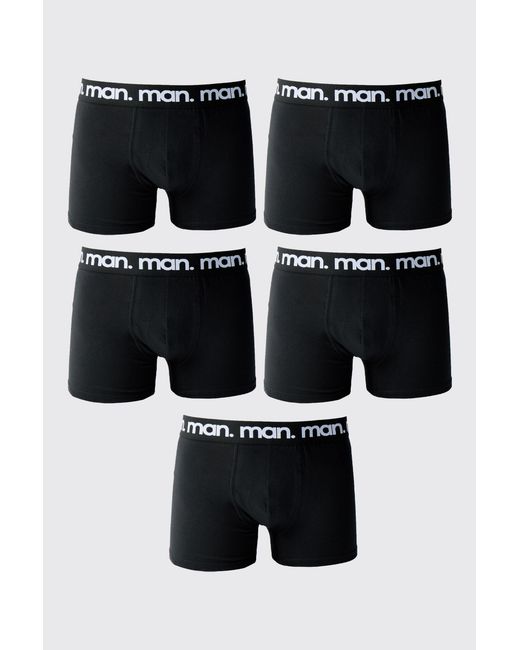 BoohooMAN Black 5 Pack Boxers for men