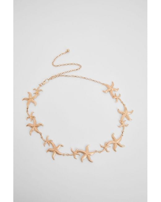 Boohoo Purple Starfish Detail Chain Belt