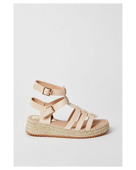 Oasis Red Kristen Gladiator Espadrille Wedges