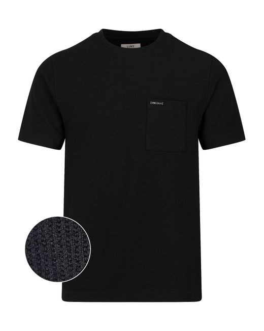 Luke 1977 Black Kato Textured Pocket T-Shirt for men