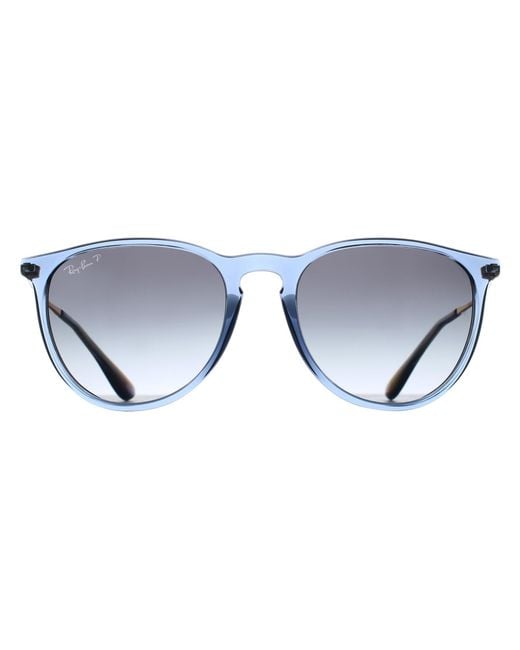 Ray-Ban Blue Round Transparent Gradient Polarized Rb4171 Erika