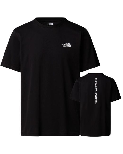 The North Face Black M Vertical Logo Ss T-Shirt Cotton for men