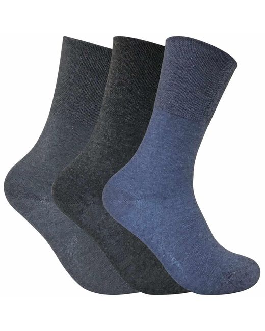 Sock Snob Blue 3 Pack Ladies Non Elastic Thermal Diabetic Socks For Poor Circulation