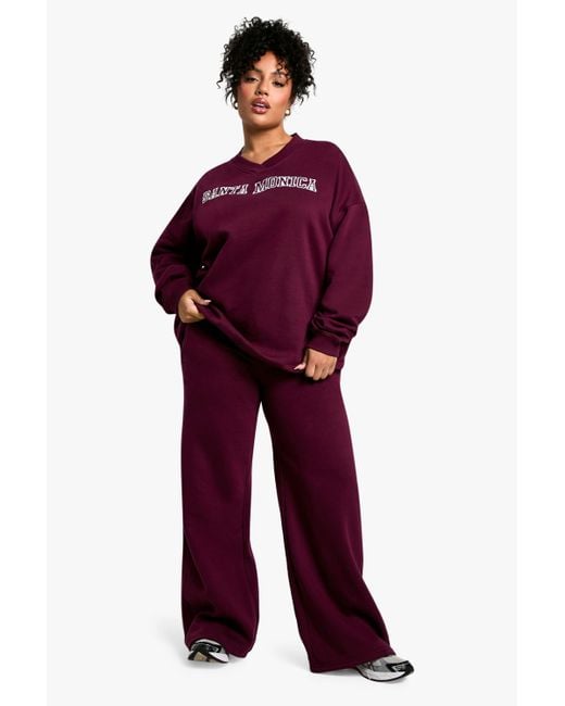 Boohoo Red Plus Drawcord Straight Leg Jogger