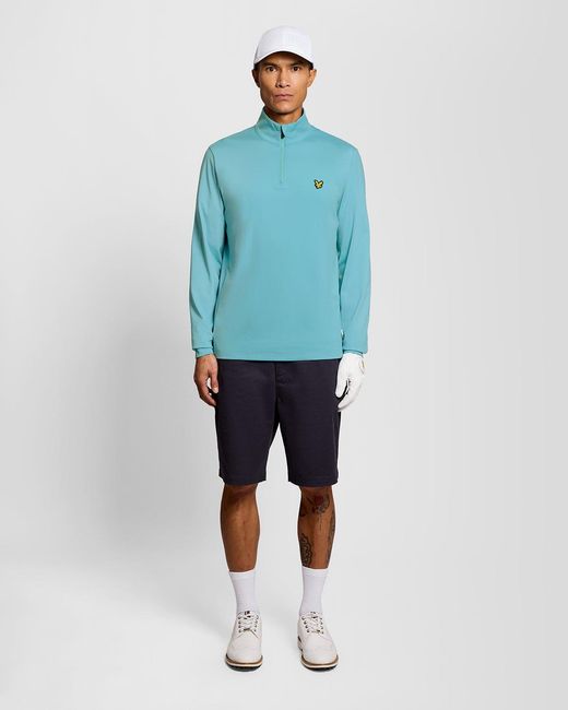 Lyle & Scott Blue Performance 1/4 Zip Midlayer for men