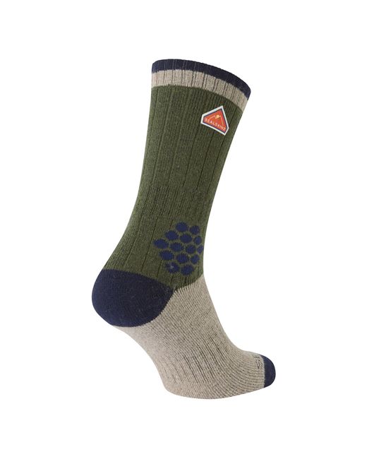 SealSkinz Green Recycled Wool Mid Colour Block Hiking Socks For And