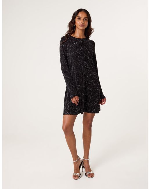 Blue Vanilla Black Lurex Diamante Swing Dress
