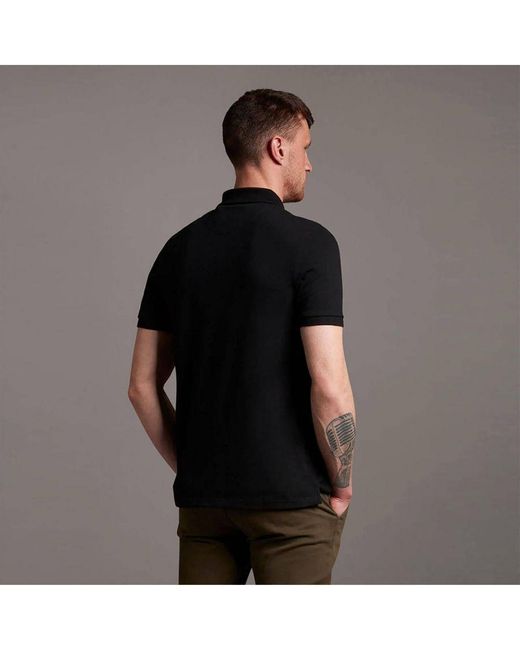 Lyle & Scott Black Plain Polo Shirt for men