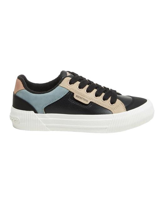 Rocket Dog Black Ladies Cheery Sporty Colour Block Trainers