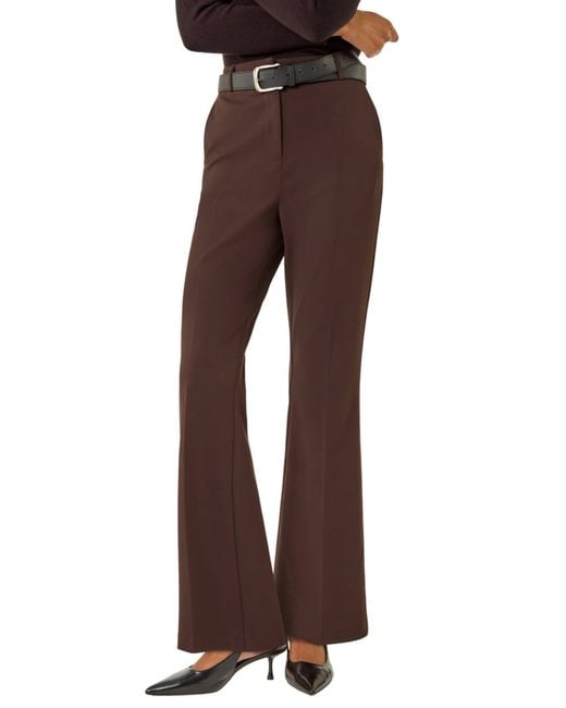 Roman Brown Long Bootcut Stretch Trousers