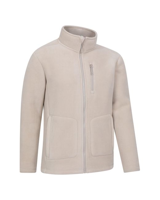 Mountain Warehouse Natural 'Highland' Fleece Sweater With Chin Guard Full Zip Warm Coat for men