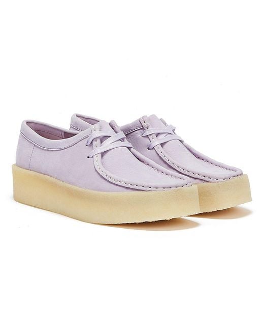 Clarks White Wallabee Cup Nubuck Lilac Shoes