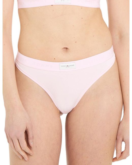Tommy Hilfiger Natural Uw0Uw04812 Th Established Thong