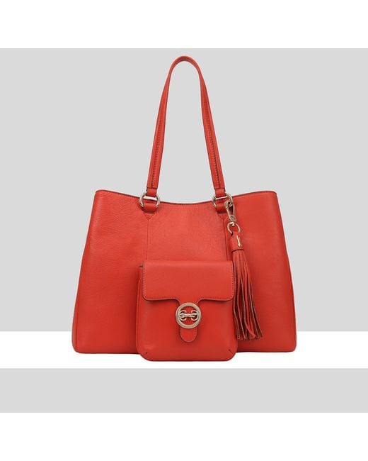 Paul Costelloe Red Shebelle Leather Shoulder Bag