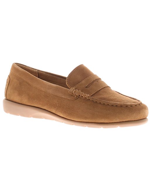 Hush Puppies Black Loafer Shelby Suede Wedges Leather Slip On